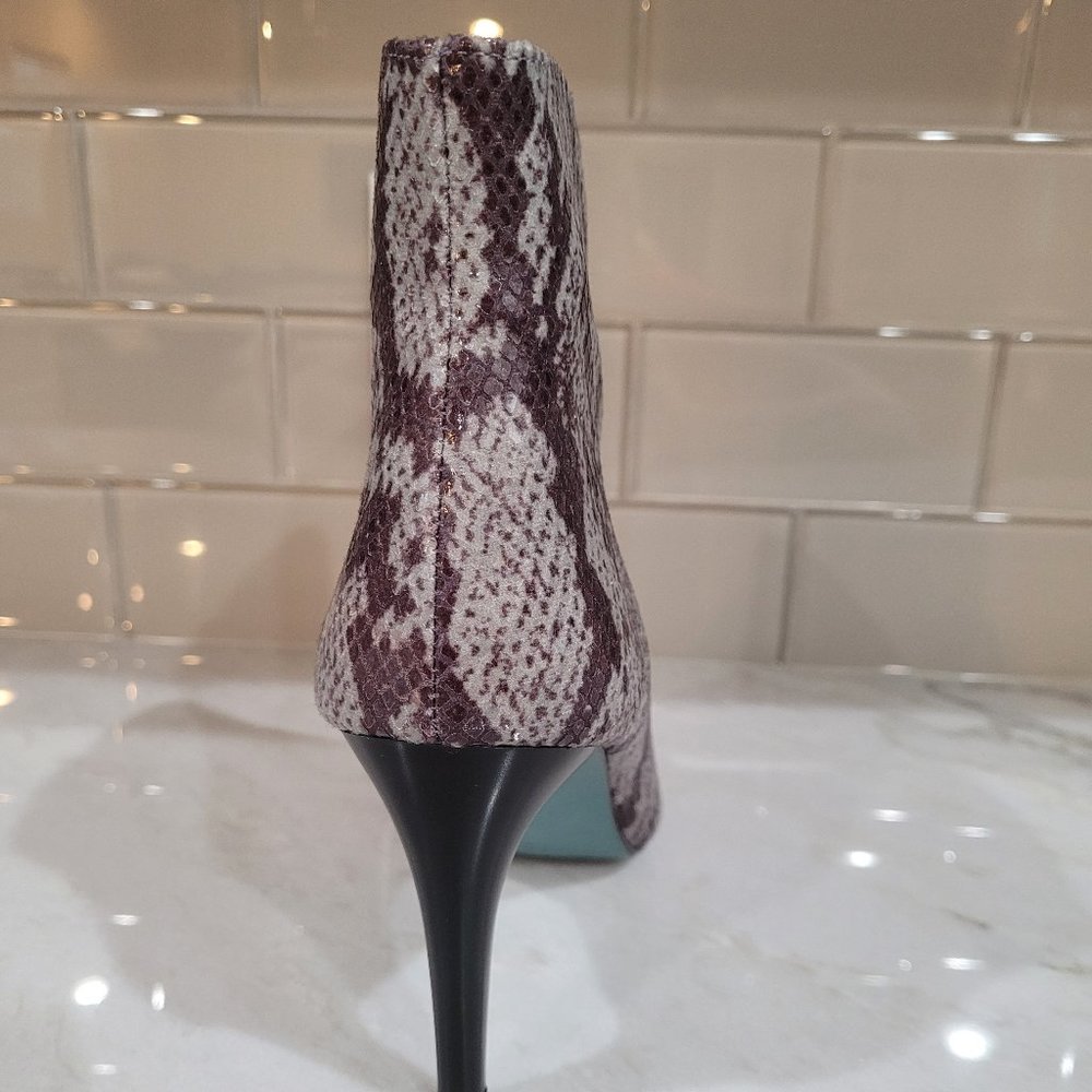 Giulia Pale Turquoise & Brown Stiletto Boots - Picture 4 of 5